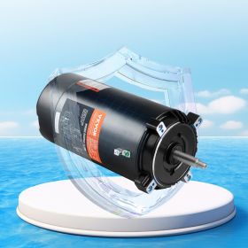 1.5 HP Pool Pump Motor, 56J Frame, 115V(13.6 Amps)/230V(6.8 Amps) 3450 RPM, 60Hz, 1.3 Service Factor, 90μF/250V Capacitor, CCW Rotation Round Fla (Option: Black)