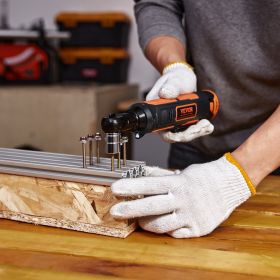 3/8" Cordless Electric Ratchet Wrench Set, 12V 33 Ft-lbs Power Ratchet Tool Kit, 45-Min Fast Charge, 2-Pack 2.0Ah Battery, Built-in LED Light, Va (Option: Black)