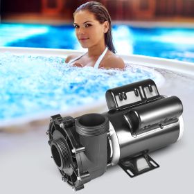 2 Speed SPA Pump, 48-Frame, AC 110-120V Hot Tub SPA Pump, 1.5HP/150GPM/42.65ft High Speed Or 0.46HP/70GPM/9.18ft Low Speed, 2' Port 90° Rotationa (Option: Black)