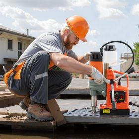 Magnetic Drill Press Mag Drill Press 1400 W 2 In Boring Diameter 0-800 RPM (Option: Orange)