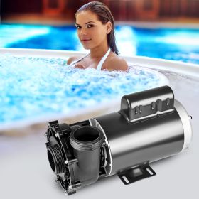 2 Speed SPA Pump, 56-Frame, AC 220-240V Hot Tub SPA Pump, 4HP/210GPM/65.61ft High Speed Or 0.7HP/103GPM/16.07ft Low Speed, 2' Port 90° Rotational (Option: Black)