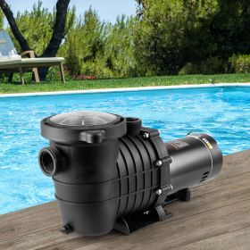 Above Ground Pool Pump, 1HP, 80 GPM Max. Flow Single Speed Swimming Pool Pump, 110V/240V 3450RPM 34.4ft Max. Head Pool Pump With Filter Basket, F (Option: Black)
