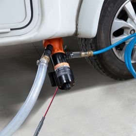 RV Portable Macerator Pump, 12V, 12GMP Quick Release RV Waste Pump, RV Sewage Sewer Pump With Detachable Quick Connection Valve Metal Hose Clamp (Option: Black)