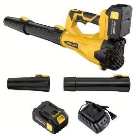 High-Power Cordless Leaf Blower With 4.0Ah Battery – 580CFM & 160MPH, 6-Speed Adjustable, Lightweight Ergonomic Design With Extended Nozzle For L (Option: Yellow)