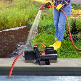 1.5 HP Cast Iron Sprinkler/Irrigation Pump, 115/230 Volt, 66 GPM 3450 RPM Shallow Well Jet Water Pump Booster, 1'' NPT Outlet 1-1/4'' NPT Inlet L (Option: Black)