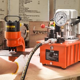 Electric Hydraulic Pump, 10000 PSI 750W 110V, 488 In³/8L Capacity, Double Acting Manual Valve, Electric Driven Hydraulic Pump Power Pack Unit Wit (Option: Multicolor)