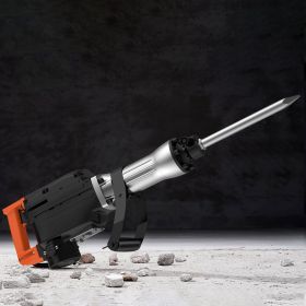 Demolition Jack Hammer, 2200W Electric Jackhammer Heavy Duty, 1350 BPM Concrete Breaker, 2pcs Chisels Bit Chipping With Case, Black (Option: Black)