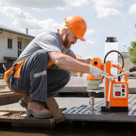 Magnetic Drill Press Mag Drill Press 1200 W 1.5 In Boring Diameter 900 RPM (Option: Orange)
