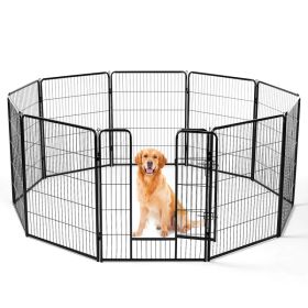 Dog Playpen Indoor Fence Height Metal Exercise Pen with Door Small Puppy/Medium/Large Dogs Animal Pet for Outdoor, Garden, Yard (Option: 40S/8P)