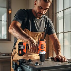 Tool Combo Kit Max 12V Cordless 2-Tool Power Combo Kit With 2.0 Ah Batteries (Option: Orange)
